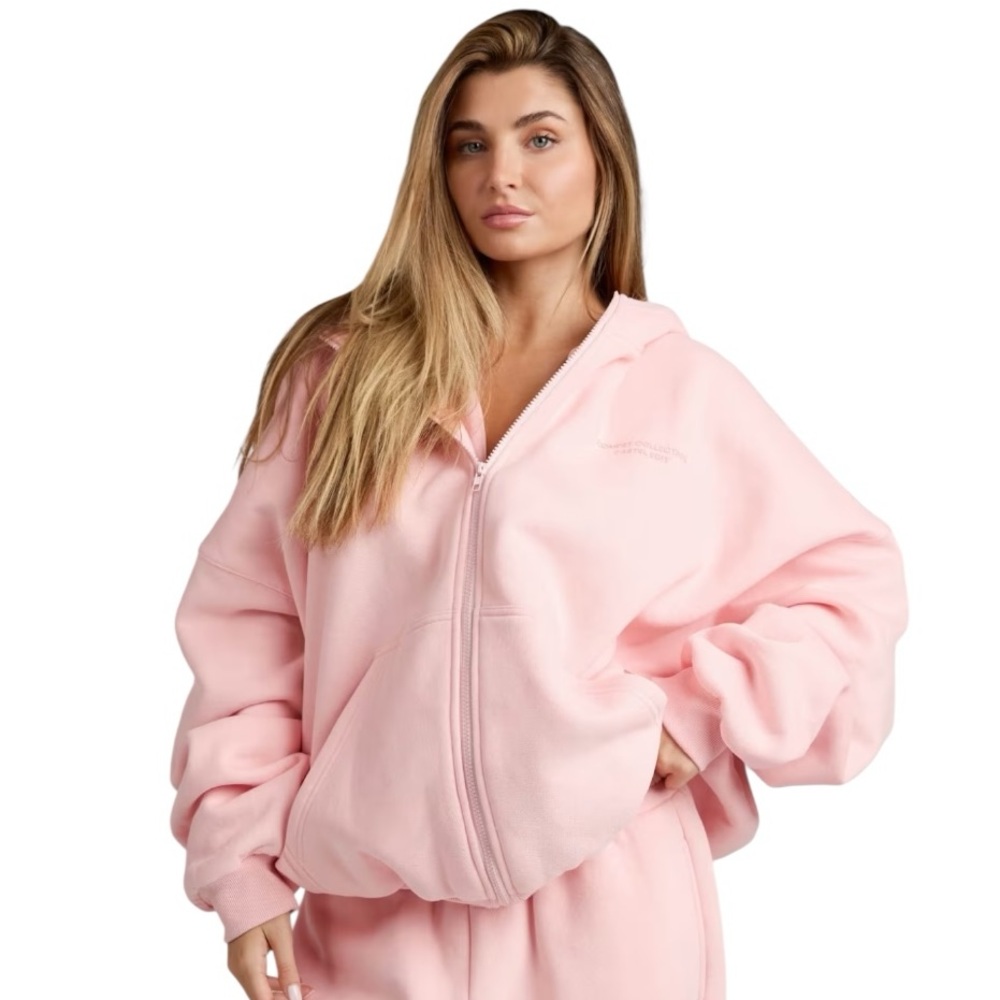 NWT COMFRT Pastel Limited Edition Bubblegum Zip Up Hoodie Size Small